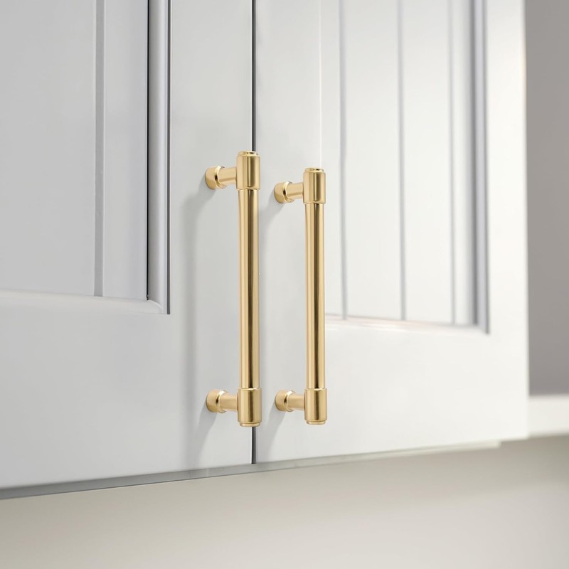 khtumeware 2 Pack Brushed Brass Cabinet Pulls 10 Inch(256mm) Center