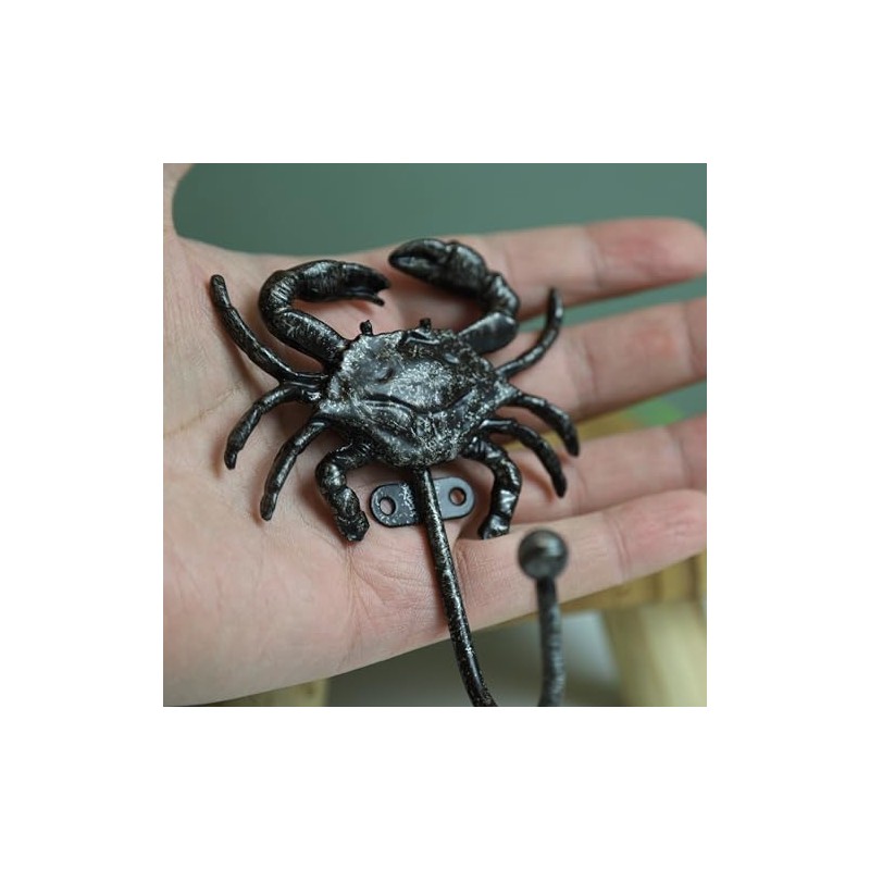 Fyne-Finds Metal Crab Hook Rustic Vintage Nautical Leads Coat Keys
