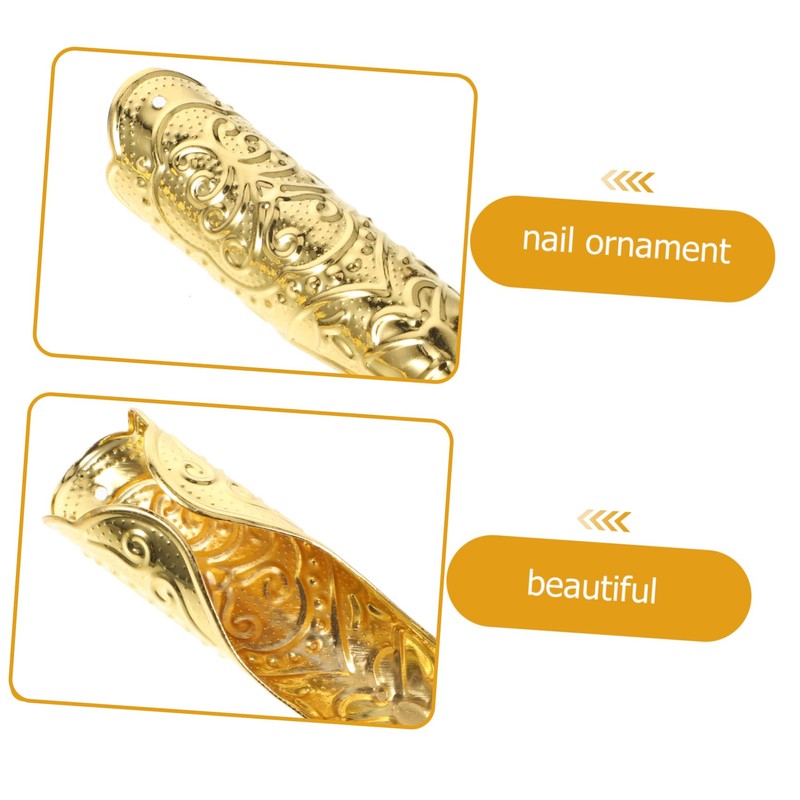 Baluue 10pcs Fingertip Nail Rings Protection for Women Metal Finger