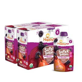 Happy Tot Organics Super Bellies Stage 4, Organics Pears, Beets & Blackberries, 4 Ounce Pouch (Pack of 16)