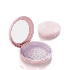 SENCCO Slim Retainer Case, Retainer Holder Case for Pocket, Travel Retainer Cases with Mirror Design, Magnetic Aligner Case Compatible with Invisalign- Pink