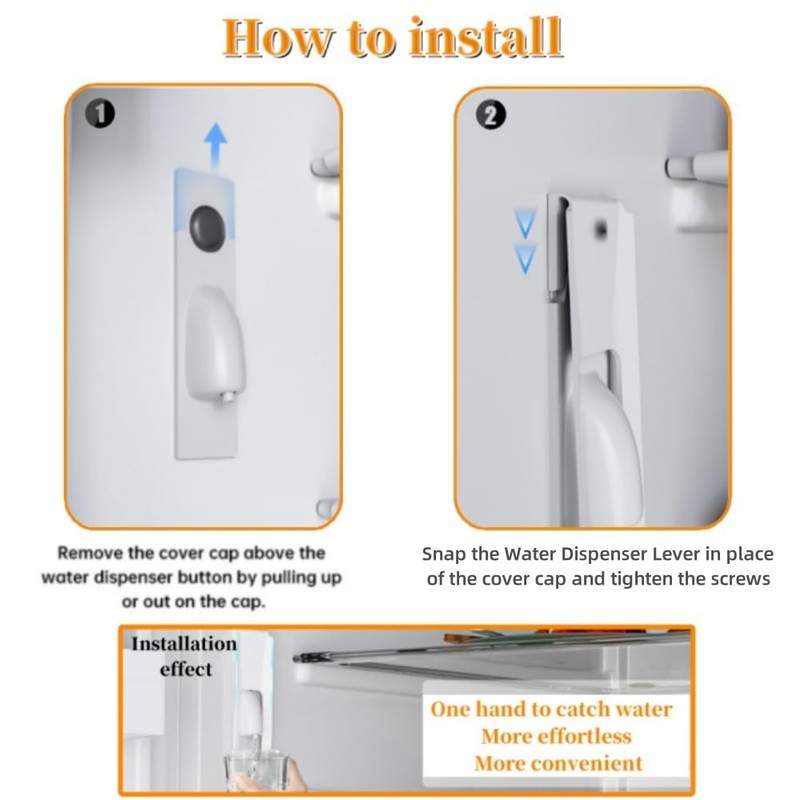 Upgraded Water Dispenser Lever for Refrigerator Interior,Water Dispensers Lever, One-Handed