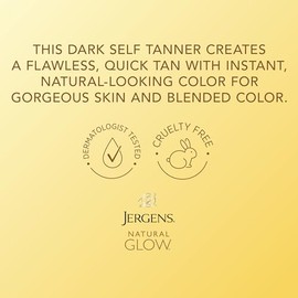 Jergens - Espuma bronceadora natural Glow Instant Sun sin sol, oscura, 6 onzas líquidas