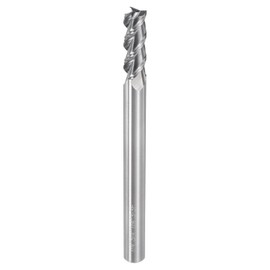 uxcell Carbide Square End Mill, 1/4" Dia 3 Flutes Milling Bit Cutter, for Aluminum Copper Non-Ferrous Metal, 1/4" Shank 3/4" Cut Length 3" Extra Long