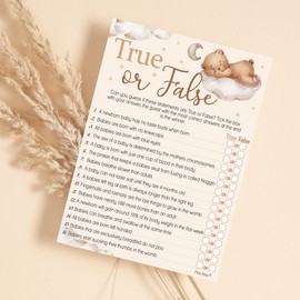 True or False - Teddy Bear Baby Shower Game - 20 Players