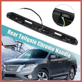ACROPIX Rear Trunk Hatch Handle Trunk Lid Grip for Nissan Pathfinder Chrome Garnish Finisher Handle Tailgate Release Handle Liftgate Pull Handle 908109PG0A Tailgate Trim Lid Car Parts