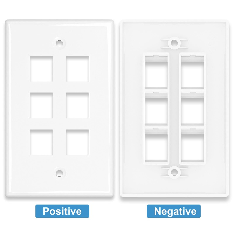 iwillink (1-Pack) 6-Port Ethernet Wall Plate, RJ45 Wall Plate with