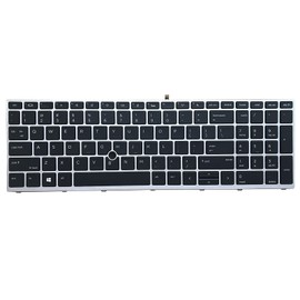 AUTENS Replacement US Keyboard for HP ProBook 450 G5 / 455 G5 / 470 G5 / 650 G4 / 650 G5 / 655 G4 / 655 G5 Laptop Silver Frame with Pointer Backlight