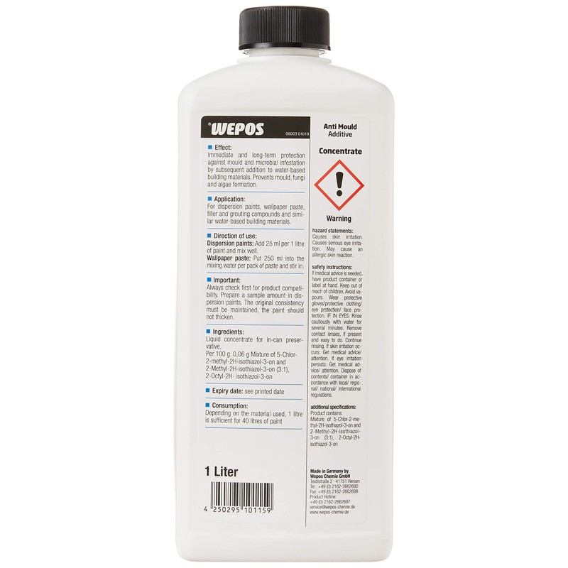 Wepos 2000001159 Anti-Schimmel Zusatz 1 Liter