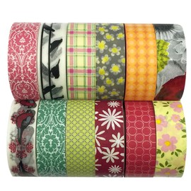 allydrew - Cintas Adhesivas Decorativas Washi, Juego de 12 Unidades, ADSET11