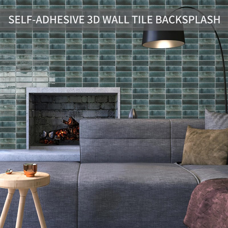 10 Sheet Peel and Stick Subway Kitchen Backsplash Tiles,3D Rectangle