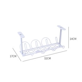 TopHomer 2PCS Under Desk Cable Management Tray White, Cable Management Under Desk No Drill, Cable Tray for Desk Wire Management,Desk Cable Management Box for Office, Home, White+Gray