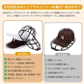 goteeki Cap Washer, Hat, Washer, Anti-deformation, Lined, Cap, Washing Net, Baseball Cap Washer, Machine Washable, Bender, Includes Bender, White