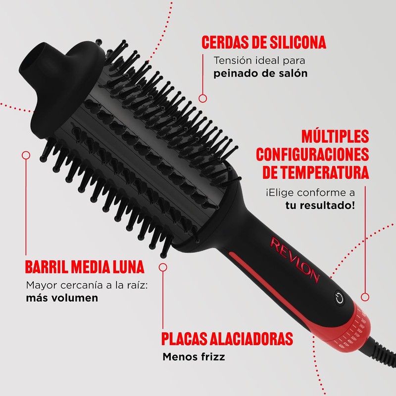Revlon Cepillo Térmico Estilizador Half Moon para Cabello con Cerdas