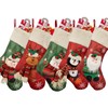 5 Pack Christmas Stockings with 3D Snowman/Elk/Santa Claus/Penguin/Elf, Large 18’’