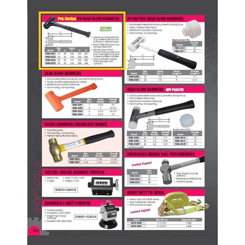 Vertex 7080-0331 18 Oz Polyurethane Dead Blow Hammer