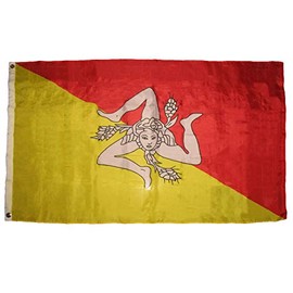 Trade Winds 3x5 Sicily Flag 3'x5' Sicilian Nylon/Poly Blend Banner Grommets Fade Resistant Fade Resistant Premium