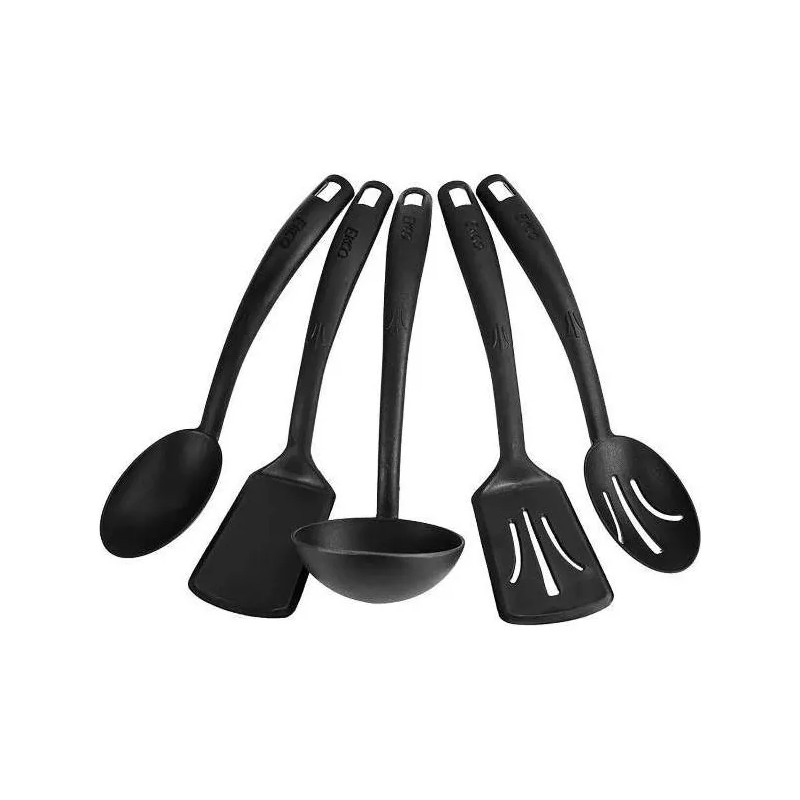 Set De Utensilios 5 Pz Nylon Negro Ekco 46323