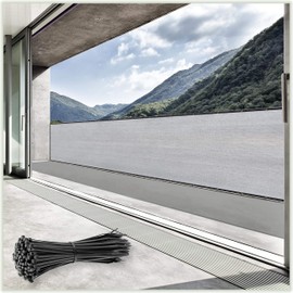 ColourTree Customized Size Fence Screen Privacy Screen Grey 8' x 82' - Commercial Grade 170 GSM - Heavy Duty - 3 Years Warranty - Cable Zip Ties Included