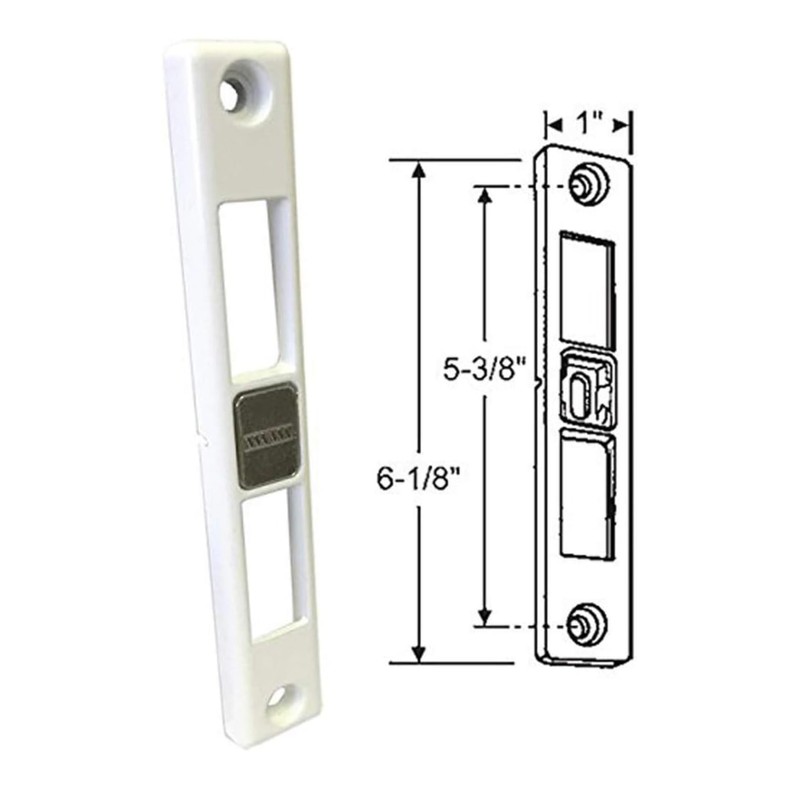 Generic Sliding Patio Door Keeper (Strike Plate), White, HA0208SKWH