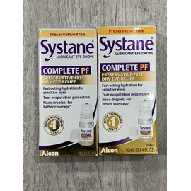 Systane (2X) Nuevo alivio completo para ojos secos Systane PF - 10 ml cada caja. Exp. 2024