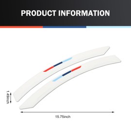 MOXRUQ 2-Pack Silicone Wheel Arch Protectors, Self-Adhesive Wheel Tires Eyebrow Strip, Fender Flare Trim Strips, Sporty Eyebrow Style Mudguard Decoration, Universal Fit for Cars (White)