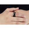 Men's 12mm Classic Black Titanium Stainless Steel Ring Wedding Engagement