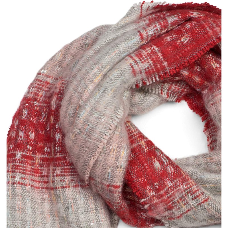 styleBREAKER 01017114 Women's Scarf with Stripes Web Pattern, Sequins and