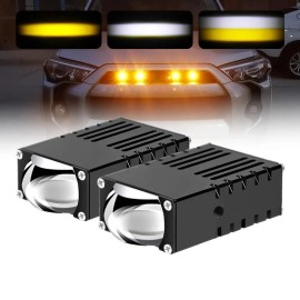 MYM-AUTO 2PC 160W Grile LED Light Pods Car Front Headlight Motorcycle ATV UTV Projector