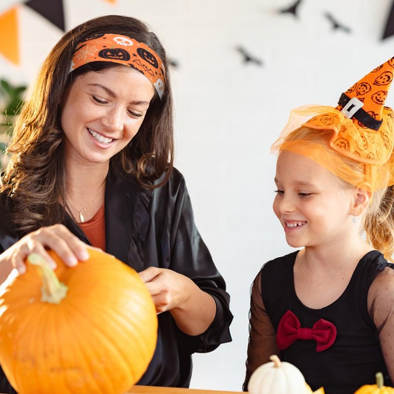 4Pack Halloween Headbands for Women, Trendy Head Bands for Halloween
