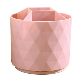 SAHENITEANA Desk Organizer, 360° Rotation Pen Holder 5 Slots Desk Pen Organizer for Office, School, Home, Art Supply, Cute Desktop Supplies & Accessories (Pink)