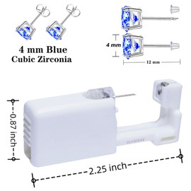 SLVIEKAE Self Ear Piercing Gun Earring, 14 Pack at Home Disposable Piercing Kit No Pain Easy Use Ear Piercing Gun Kit Tool with Gold Stud Silver Stud (Blue)