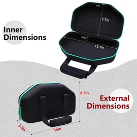 LTGEM Case Compatible with DOSS Extreme Boom S Portable Speaker, Black+Green Trim