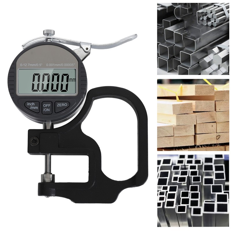 Digital Thickness Gauge 0.001mm/0.00005in 0‑12.7mm Electronic Micrometer Thickness Meter with