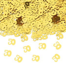 GoldRock Confetti 50th Birthday Decoration, Gold, Pack of 500 Table Decoration, 50th Birthday Man Woman, Confetti Decoration, 50th Birthday Woman Man Decoration Table, Confetti Cannon, Confetti