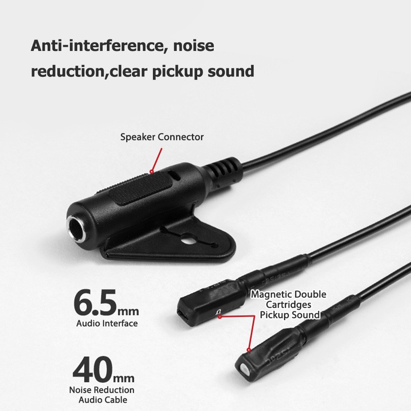 Hluru Magnetic Piezo Pickup Universal No Drilling Double Cartridges Pick-up