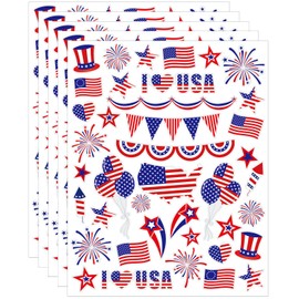 Iconikal 200-Count July 4th Static Vinyl Window Cling Decorations, Patriotic American Flag