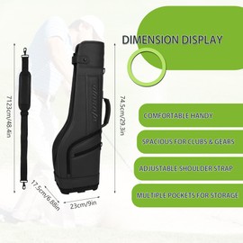 Small Park Golf Carry Bag, PU Women Men Lightweight Par3 Gofl Bag, Holds a Full Set of Clubs for Driving Range Practice with Shoulder Strap Easy Transport