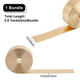 GORGECRAFT 5.5 Yds x 1 Inch Metallic Flat Leather Cord Shiny PU Leather Strips Shiny Leather Lace Bead Cord Ribbon Craft Double-Sided Leather Accessories Art Cord for Crafts Belts