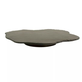 My Swanky Home Black Natural Stone Rustic Edge Lazy Susan Kitchen Turntable Rotating Tray