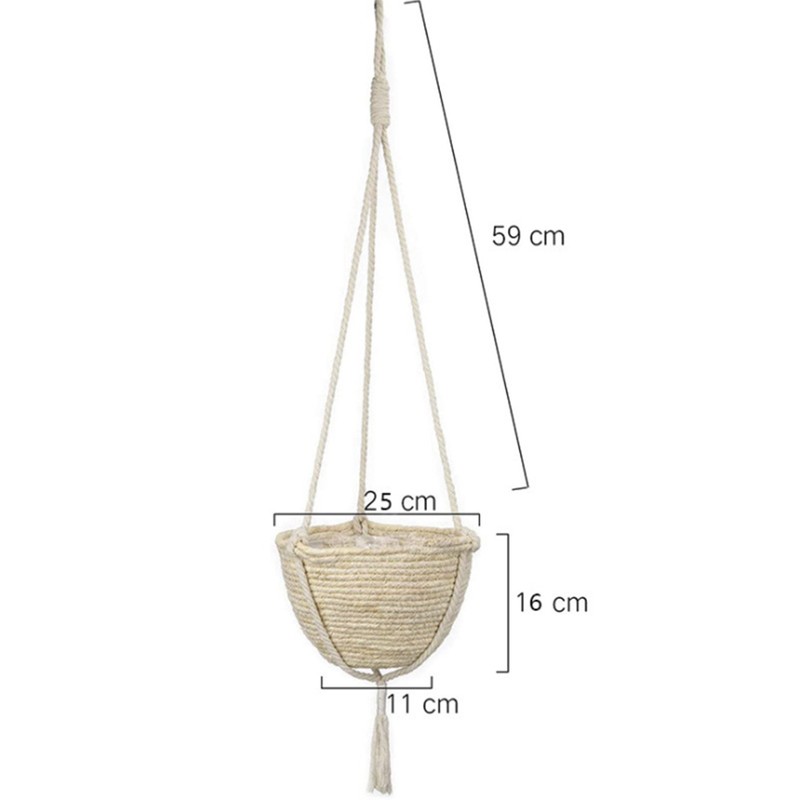 Natural Hanging Seagrass Plant Baskets Dural Layer Flower Planting Basket