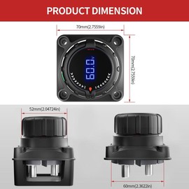 Battery Disconnect Power Switch with Digital Voltage Display,DC 5-60V