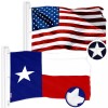 G128 Combo: American USA & Texas Flag 5x8 Ft Both