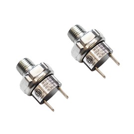 LLNSEAUTO Pair of 1/4" NPT 12V/24V DC Air Compressor Pressure Switch, Silver, Metal, Tank Mount, Normally Open, 90-120 PSI, 2 Count