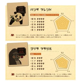 Animal Coffee 6 Types Trial Set, Blend, Brazil, Mocha, Guatemala, Mandelin, Colombia, 1 Bag Total, 6 Bags Per Bag, Drip Coffee (6 Trial Pack)