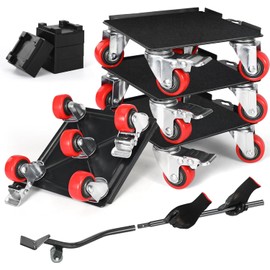 Heavy Duty Furniture Movers with Wheels Furniture Dolly Kit Moving Furniture Lift Mover Tool Set Wheels Piano Dolly Pool Table Dollies Double Bearings Locks Max Capacity 2000 lb 1.5 Inch Red Wheels