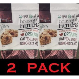 Heavenly Hunks USDA ORGANIC Oatmeal Dark Chocolate GLUTEN FREE Cookies 22oz 2 PK