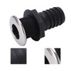 1 1/2in Through Hull Drain Straight Black with Stainless Steel