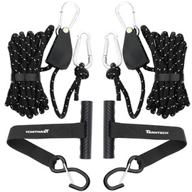 TEANTECH - Kit de correas de amarre para kayak: lazos de proa y popa, correas de trinquete resistentes, puntos de anclaje y kit de amarre...