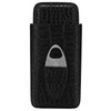 Cigar Case Portable Black Large Capacity PU Leather Caiman Pattern